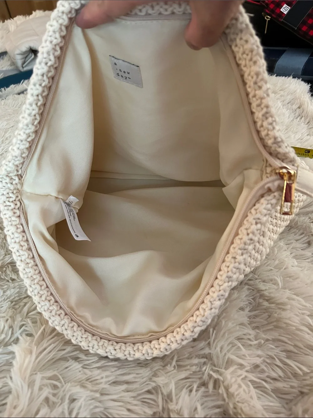 a new day Cream Knit Fold-Over Clutch